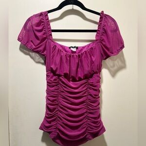 VENUS Fuchsia Ruched Blouse